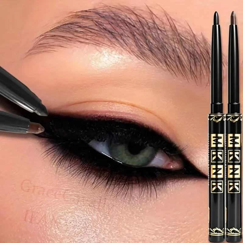 1-12 Pezzi Matita Eyeliner Nera Impermeabile, Anti-sbavatura, Applicazione Facile con Rotazione, Gel Occhi per Trucco Occhi Audace Stile Punk Adatto ai Principianti