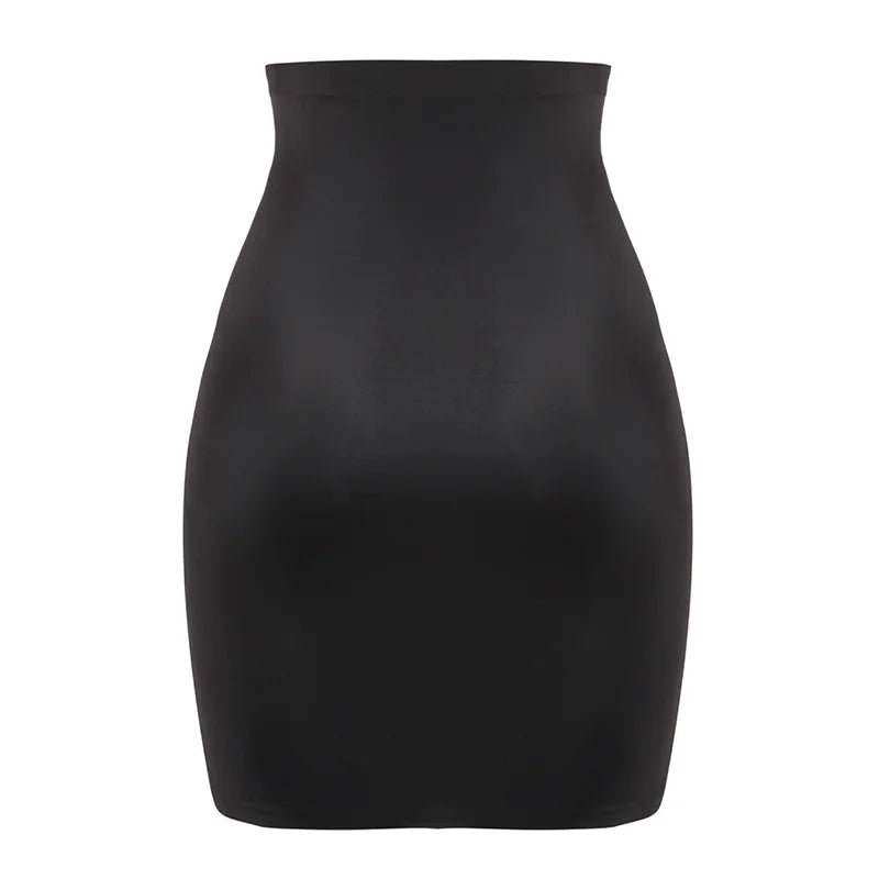 Sottogonna antiscivolo sopra il ginocchio Mezze sottoveste per abiti Shapewear Body Shaper Nuova gonna corta liscia per la biancheria intima con controllo della pancia