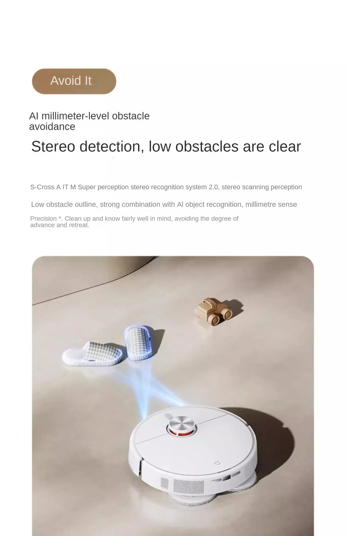 Nuovo robot aspirapolvere Xiaomi Mijia M30 Pro, potente e multifunzione, con funzione di taglio dei capelli integrata e sistema anti-groviglio.