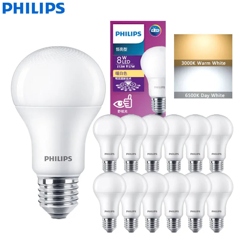 Philips MyCare LED E27 Lampadina a sfera 8W 10W 12W Risparmio energetico 3000K 6500k Luce bianca comfort 220V-240V AC Lampada domestica a LED originale