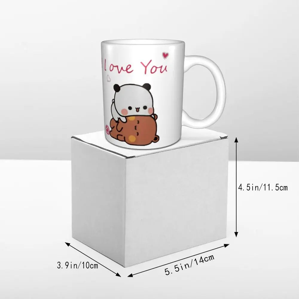 Tazze personalizzate per coppia Bubu Dudu Panda e Brownie Bear Tazza da caffè per tè al latte in ceramica fai-da-te