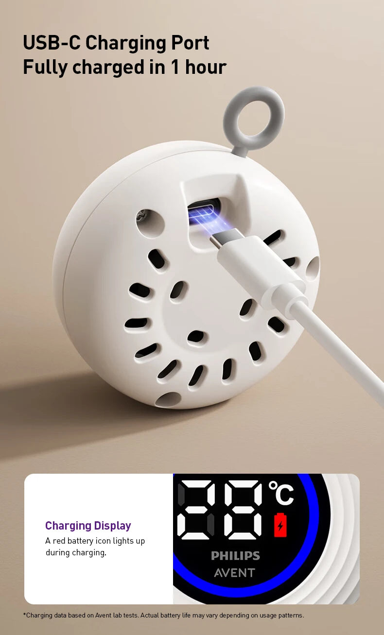 Termometro Digitale per Bagnetto Philips Avent, Lettura Rapida in 5 Secondi, Ricaricabile USB, Materiale ABS Sicuro, Misuratore di Temperatura Galleggiante per Bambini