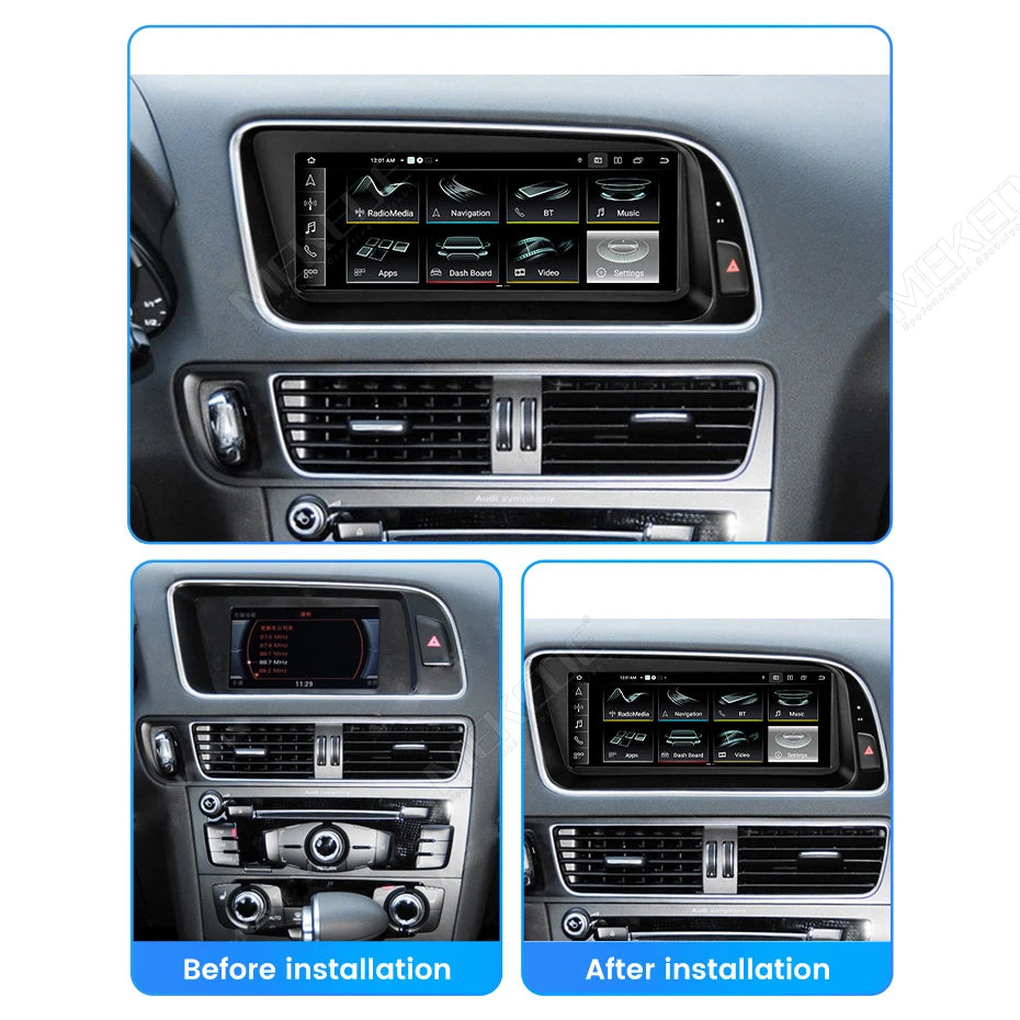 Schermo da 8,8 pollici, stile originale, sistema multimediale wireless con CarPlay e Android Auto per Audi Q5 2010-2017, 4G LTE, WiFi, BT, navigazione GPS, autoradio Android, lettore video 4K.