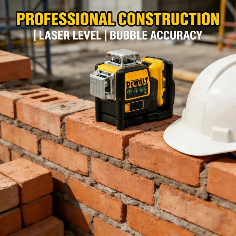 DEWALT DW089LG 3*360 ° Livella laser verde, con batteria al litio da 12 V, per tracciare linee orizzontali e verticali, ideale per l’uso all’aperto.