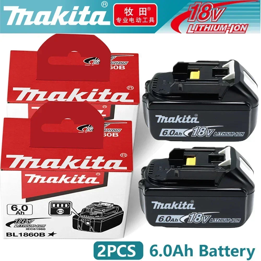 Batteria Originale Makita 18V 6Ah con Indicatore di Carica, Batteria Ricaricabile Makita BL1830 BL1840 BL1850 per Utensili Elettrici
