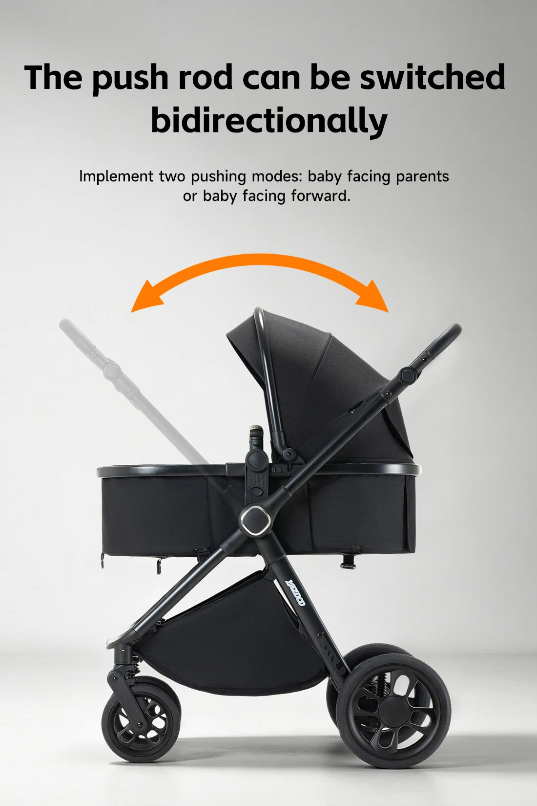 Passeggino 3-in-1 Pieghevole per Neonati con Seggiolino Auto e Culla, Telaio in Alluminio Leggero, Passeggino Estivo Traspirante per Panorami