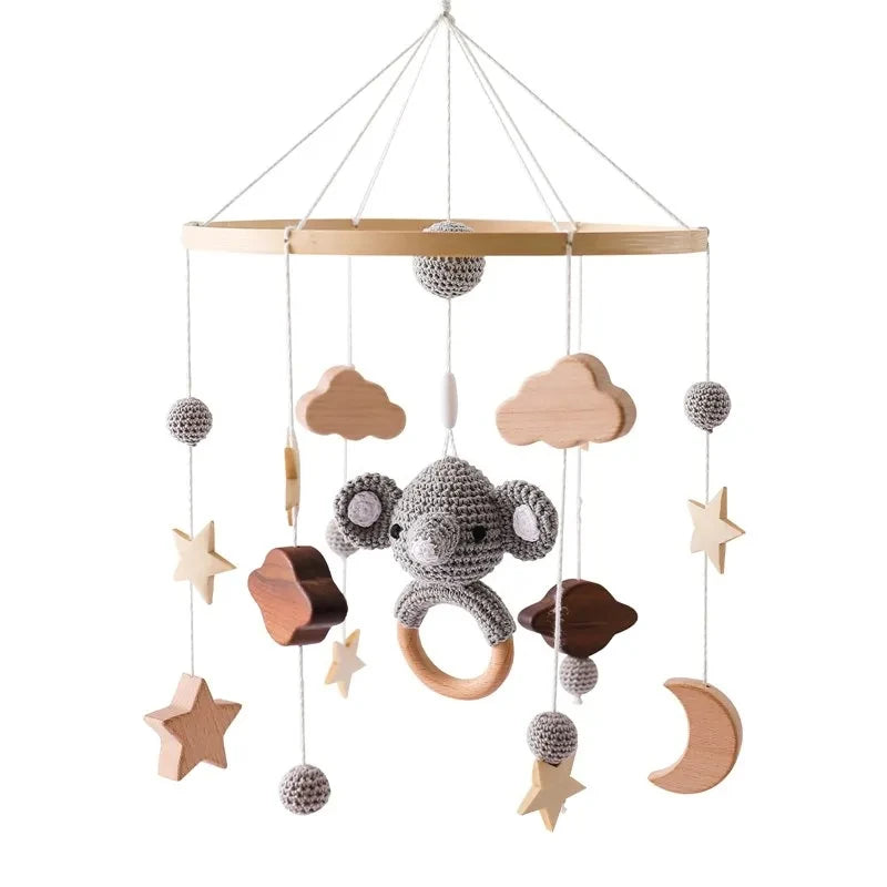 Carillon girevole per neonati Culla Imitazione Colore legno Appeso Sonaglio Bambino Lenitivo Giocattoli musicali 0-12 mesi Regalo per bambini