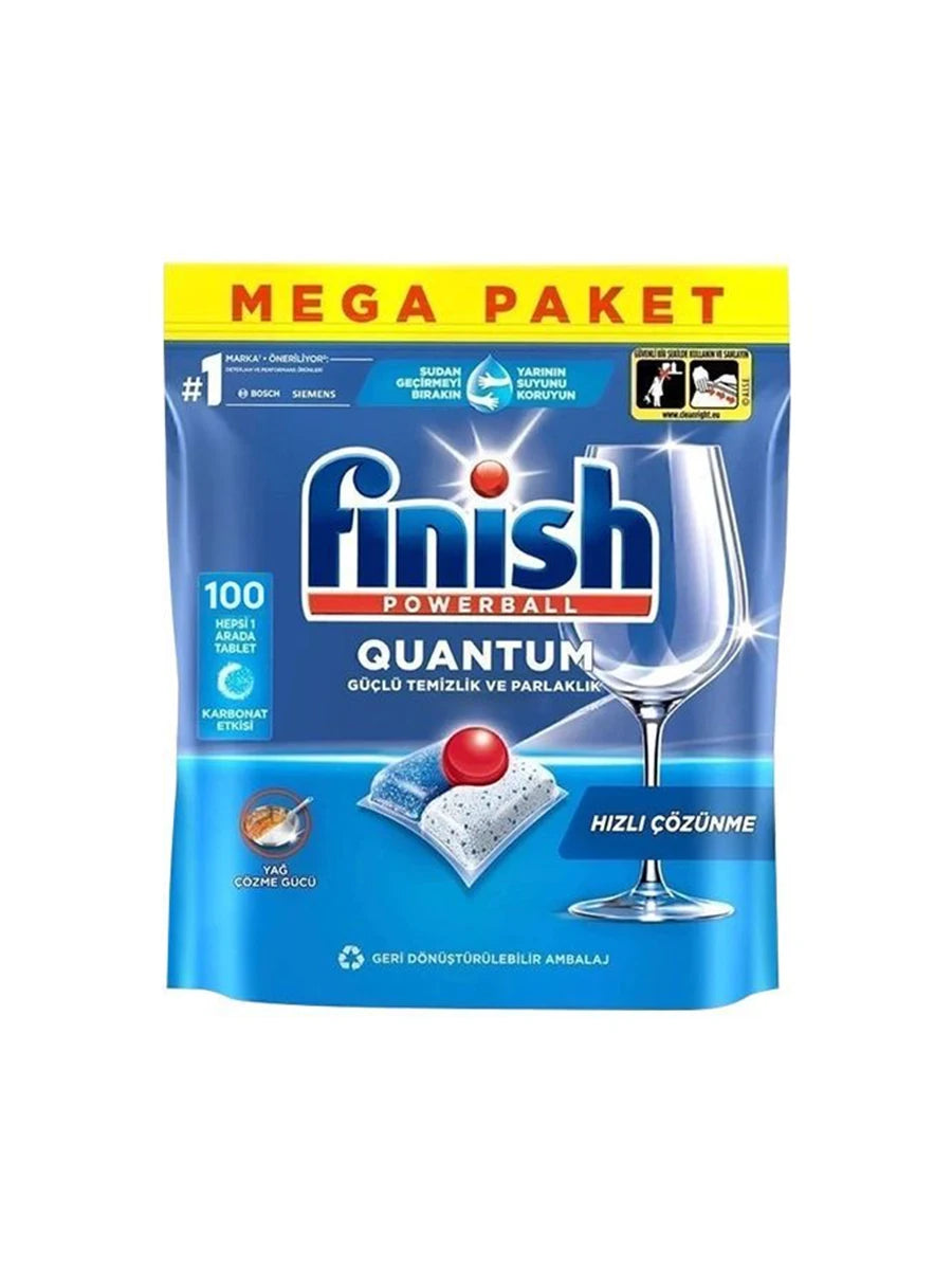 Pastiglie Detergenti Finish Quantum per Lavastoviglie 80/100pz - Potenti Compresse per Pulizia Lavastoviglie per Tutti i Tipi di Lavastoviglie