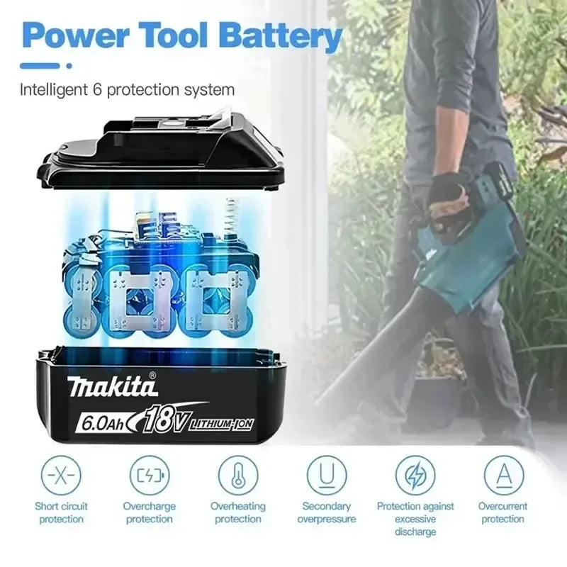 Batteria Originale Makita BL1850 18V 6Ah Compatibile con BL1830 BL1860 BL1850B - Batteria per Utensili a Batteria da 18 Volt