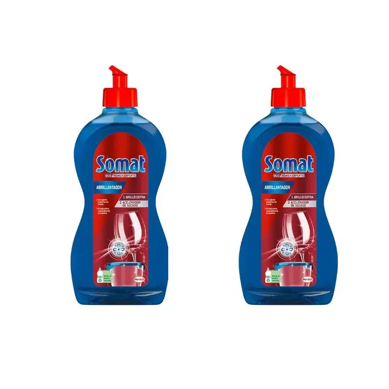 Smalto liquido lavastoviglie SOMAT + Asciugatura extra – Confezione da 2x500 ml | Brillantezza intensa e asciugatura rapida | Evitare macchie e residui | Bottiglie con dispenser facile【ROUA】