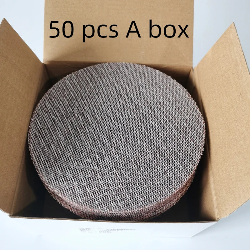 ATPRO Dischi abrasivi a rete da 6 pollici 150MM Gancio e anello Carta vetrata abrasiva anti-blocco senza polvere per auto Mirka