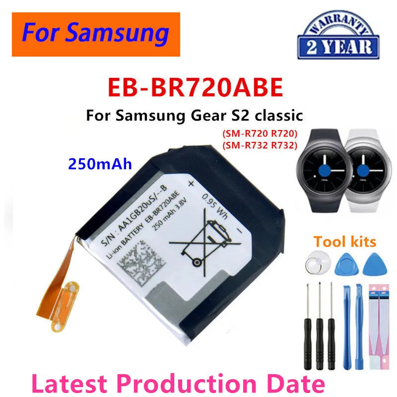 Nuova batteria per orologio Galaxy per Samsung Galaxy Watch Gear Live/S2 classic/Gear S4/Gear 1/Active 1 2 3/ Watch 3/ Gear S/Gear 2