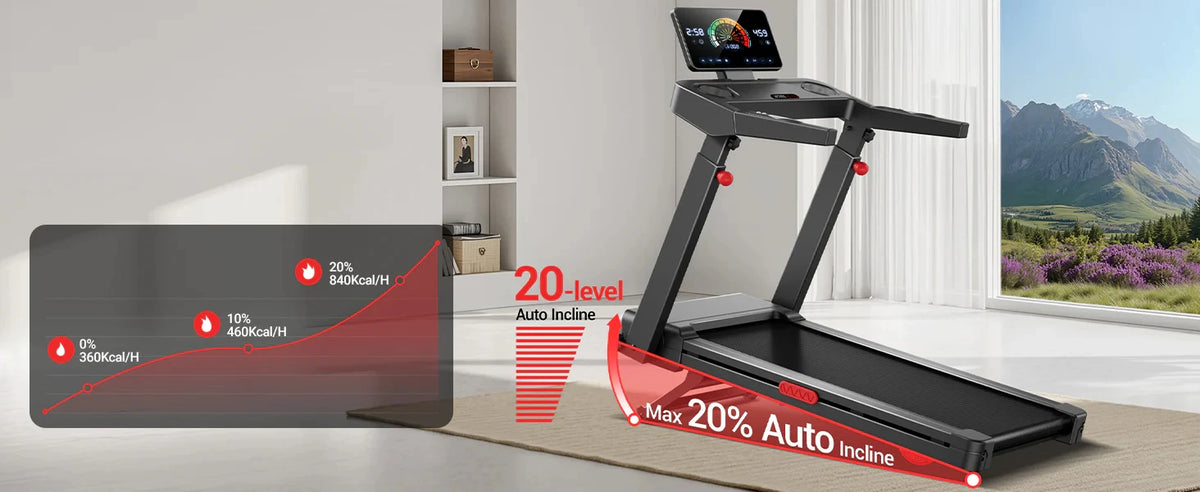 Tapis roulant pieghevole LONTEK L10 con inclinazione automatica del 20% e sensori di pulsazioni, 14 km/h. Questo tapis roulant compatto e pieghevole presenta un'inclinazione automatica del 20%, un motore silenzioso da 3,5 HP