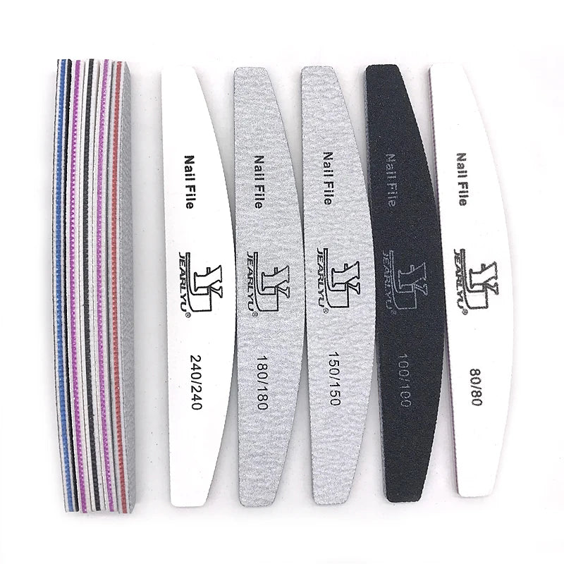 5 pz/lotto lima per unghie Mix Color Limas 80/100/150/180/240 grana professionale carta vetrata rimozione cuticole Buffer File Set di strumenti per Manicure