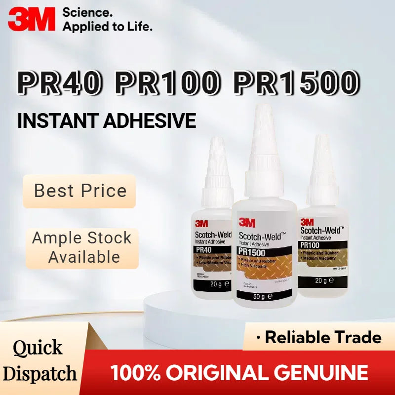 Adesivo Istantaneo Originale 3M PR40 PR100 PR1500 Scotch-Weld per Plastica, Gomma, Guarnizioni, Gioielli, Elettronica, Colla CA a Rapida Asciugatura
