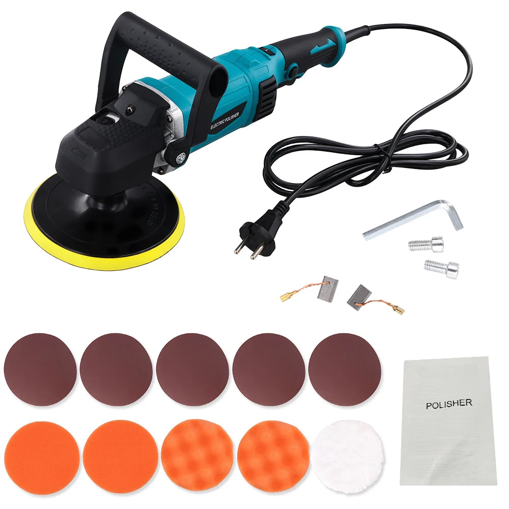 Lucidatrice per Auto Podofo 1580W, 6 Pollici, 7 Velocità Regolabili, Macchina Lucidatrice per Detailing e Ceratura Auto