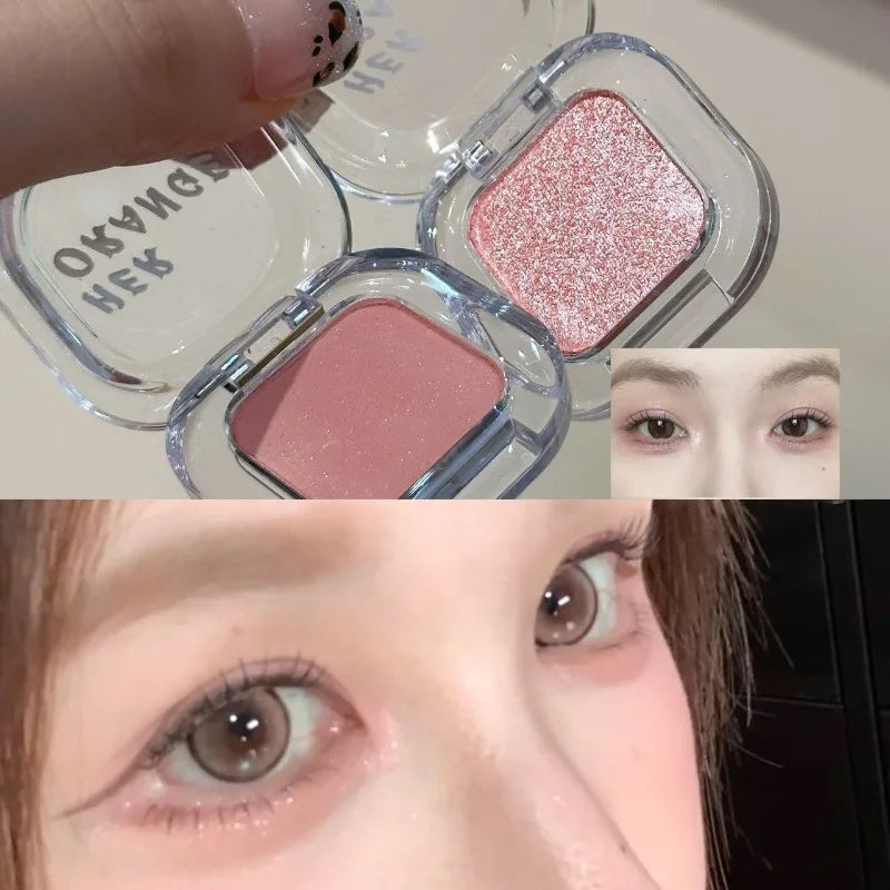 Palette Ombretto Monocromatico Rosso Marrone, Eyeliner in Polvere, Rosso Corallo Opaco Setoso, Eyeliner Effetto Baco, Impermeabile, Trucco Aegyo-sal