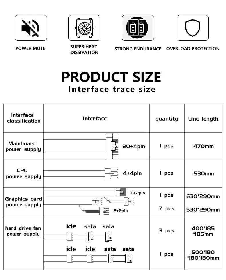 T.F.SKYWINDINTL nuovo 2000W ATX PSU alimentatore minerario supporto alimentazione PC 8 schede Display GPU 95% efficienza per BTC Bitcoin Miner