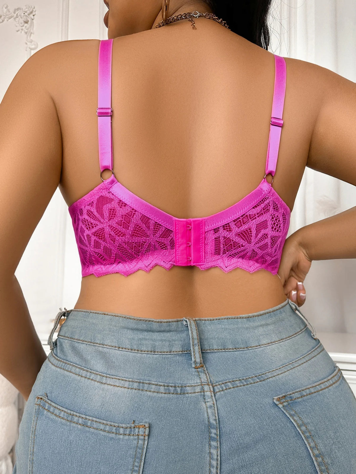 Intimo vintage elegante taglie forti in pizzo a coppa piena sottile a doppio strato sexy taglie forti per donna MR3050