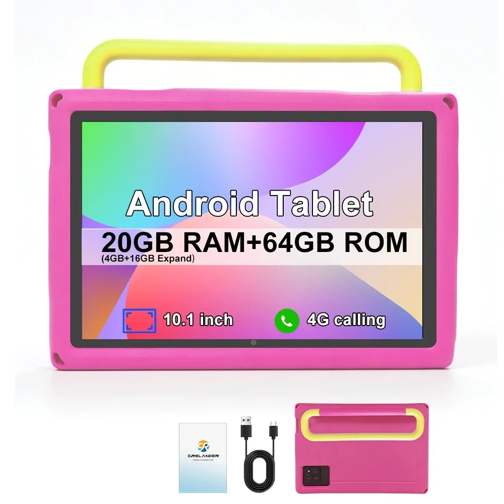 Koomdigi T30 Pro-K Tablet Android 13 da 10,1", 20GB di RAM (4GB+16GB estesi), 64GB di ROM, Chiamate 4G LTE, Wi-Fi Dual-Band, Display IPS 1280×800, Processore Octa-Core MTK, Batteria da 5000mAh, Doppia Fotocamera, Custodia in