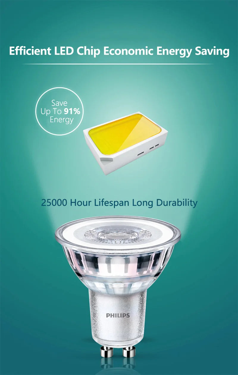 PHILIPS GU10 PAR16 4,9 W LED MASTER LEDspot 220-240 V Lampadina Dimmerabile 2700 K 3000 K 4000 K Bianco Caldo Sostituisce Lampada Alogena GU10 da 50 W