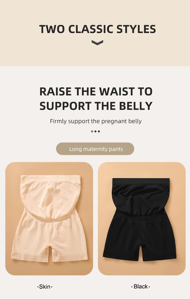 Pantaloni premaman senza cuciture a vita alta Donne incinte Comode mutandine di sicurezza Mutandine da donna Gravidanza Leggings corti Intimo