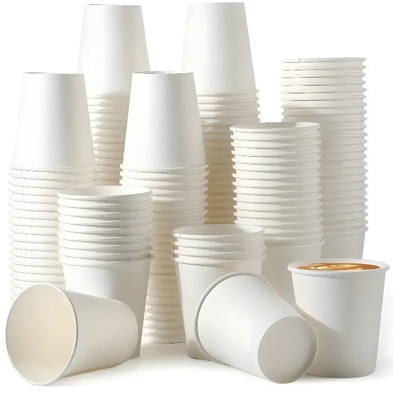 50/100PCS Bicchieri di carta usa e getta piccoli, perfetti per le caffetterie in ufficio, ristoranti, picnic, degustazione di succo di caffè, bevande calde e fredde