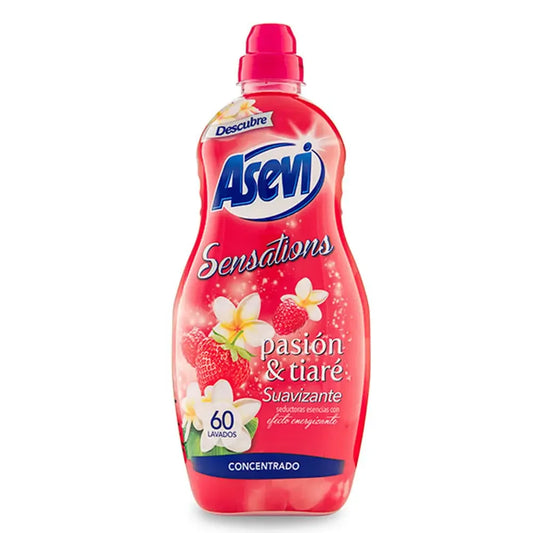 Asevi Passion Ammorbidente per Tessuti - Concentrato 60 Dosaggi - Fragranza Frutta e Fiori - Morbidezza Duratura - Confezione da 2 x 60 Dosaggi