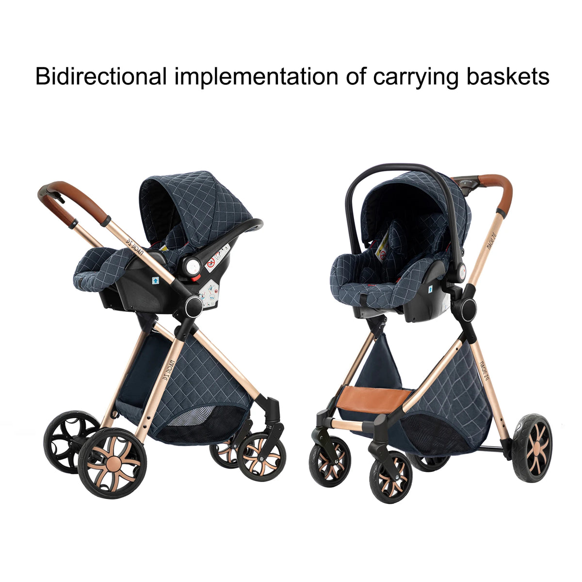 Passeggino Magic ZC 3 in 1, Sistema da Viaggio Compatto e Pieghevole con Navicella, Seggiolino Auto per Neonati e Seduta Reversibile, Carrozzina High Landscape, Ruote Ammortizzate, Manubrio Regolabile, Chiusura con Una Mano,