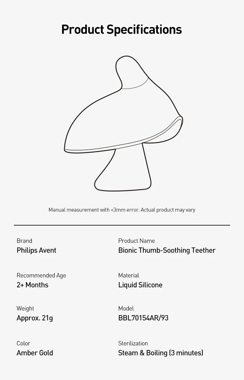 Philips Avent Massaggiagengive Bionico per Neonati in Silicone Liquido Anti Succhiare il Pollice Giocattolo per la Dentizione per Neonati dai 2+ Mesi
