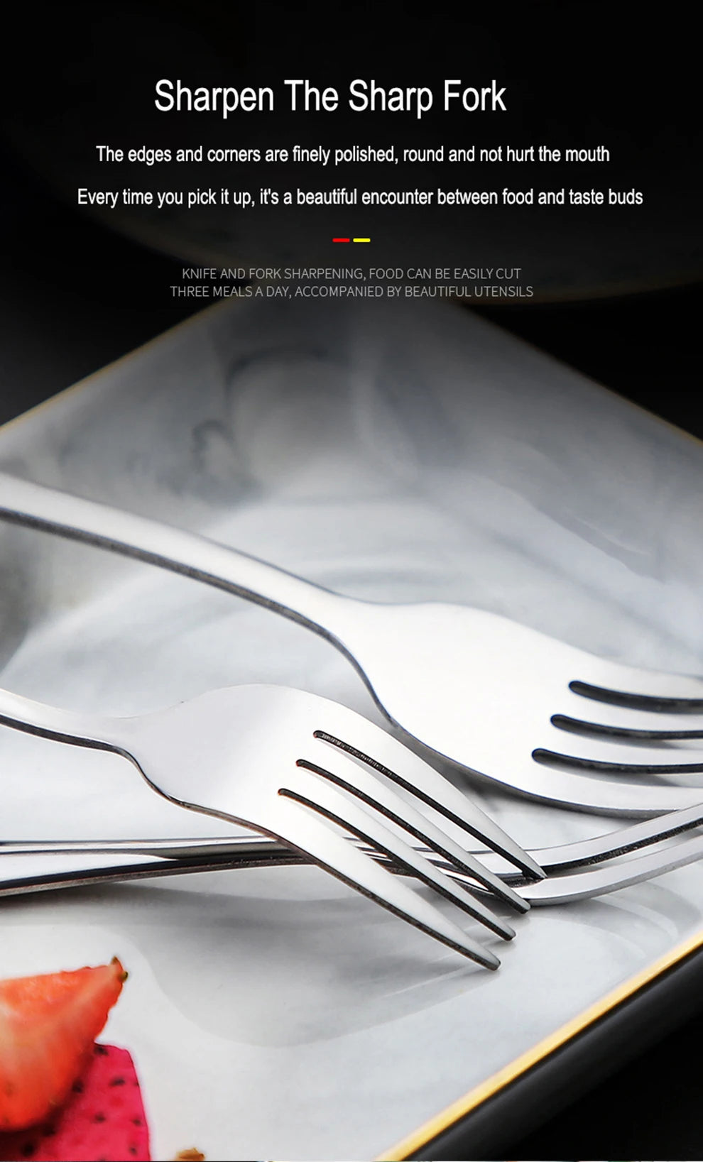 Set di posate da 24 pezzi in acciaio inossidabile, set di stoviglie, cucchiaio e forchetta, coltello, forchetta, cucchiaio da dessert, cucchiaio da tè