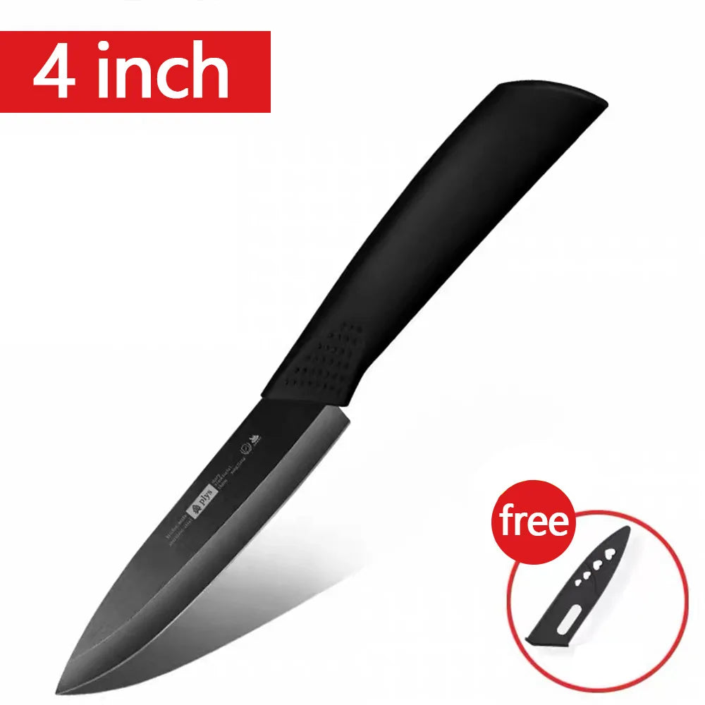 Set di coltelli in ceramica da 3 pezzi, coltelli da chef ultra affilati con fodere protettive, lama antiaderente per cucinare, affettare, utensili da cucina