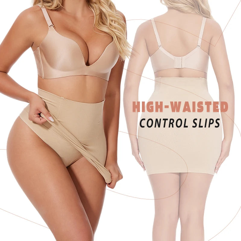 Mezze sottoveste per sotto il vestito Donna Shapewear Controllo della pancia Vita sottile Body Shaper Mezze gonne Perizoma 2 in 1 Butt Lifter Biancheria intima