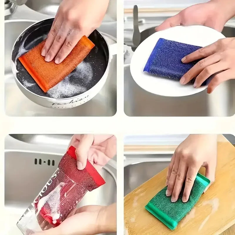 10/30pcs Filo di Acciaio Spugna Pulire Spazzola Olio Antiaderente Double Sided Panno di Pulizia Cucina Strofinaccio Tampone Straccio Strumento di Pulizia