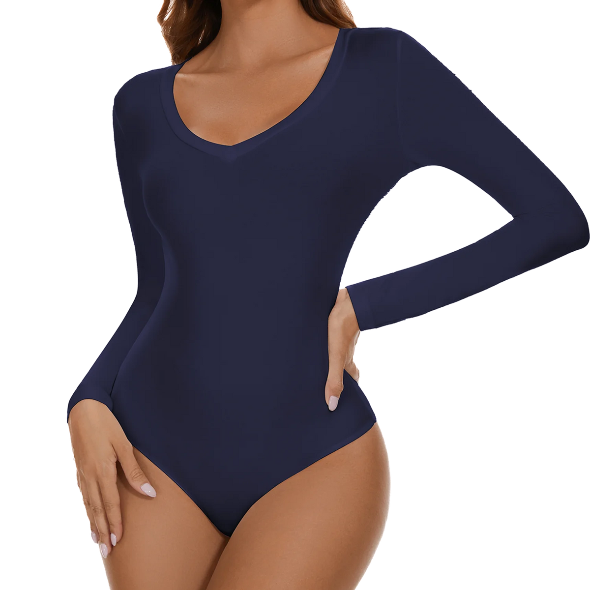 Tuta con scollo a V profondo tuta da donna a maniche lunghe Shapewear Shaper Lady Sexy uscire top abiti per il corpo vestiti caldi femminili autunno inverno