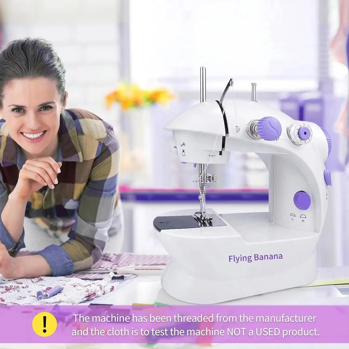 Macchina da cucire elettrica portatile con 12 punti incorporati, mini strumento da cucito domestico per principianti, macchina da cucire da tavolo per riparazioni e progetti fai-da-te domestici