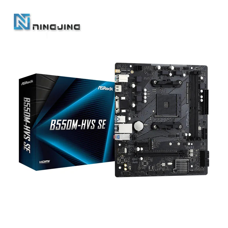 ASrock Nuovo B550M-HVS SE Schede madri DDR4 AMD B550 a doppio canale Socket AM4 Processadores 5500/5600/5600G PCI-E 4.0 16X SATA3.0