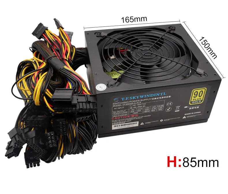 T.F.SKYWINDINTL nuovo 2000W ATX PSU alimentatore minerario supporto alimentazione PC 8 schede Display GPU 95% efficienza per BTC Bitcoin Miner