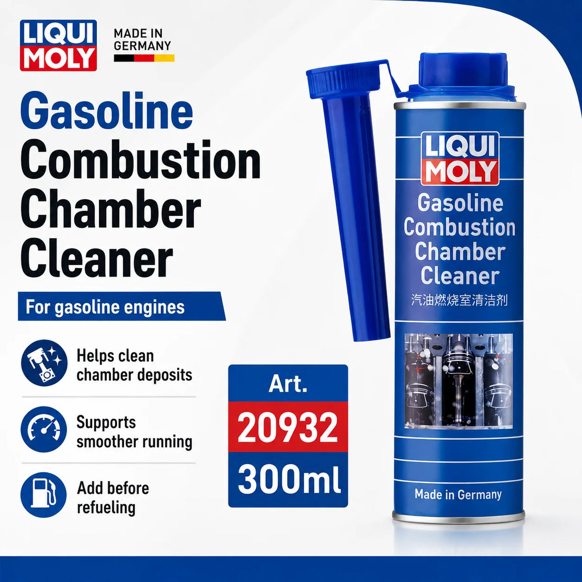 Set di Pulizia del Sistema di Alimentazione LIQUI MOLY, Detergente per Iniettori Auto, Rimozione Depositi di Carbonio, Additivo per Carburante, Liquido per la Cura del Motore del Veicolo