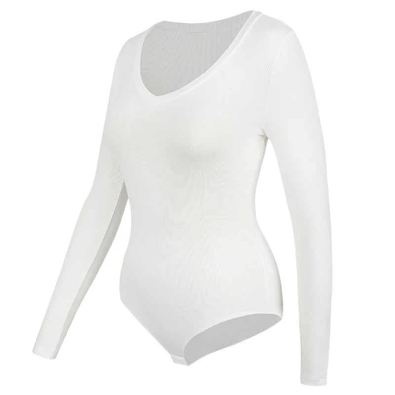Tuta con scollo a V profondo tuta da donna a maniche lunghe Shapewear Shaper Lady Sexy uscire top abiti per il corpo vestiti caldi femminili autunno inverno