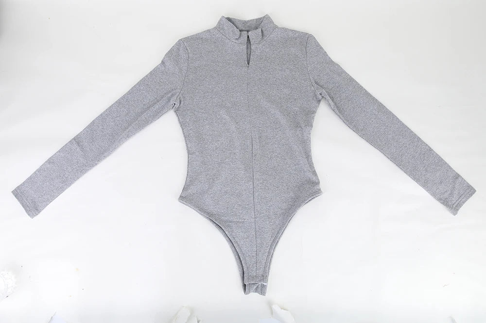 Body con colletto alla coreana con cerniera Donna Manica lunga Spazzolato Abiti invernali con fondo Sexy Streetwear Body Shaper Body pancia piatta