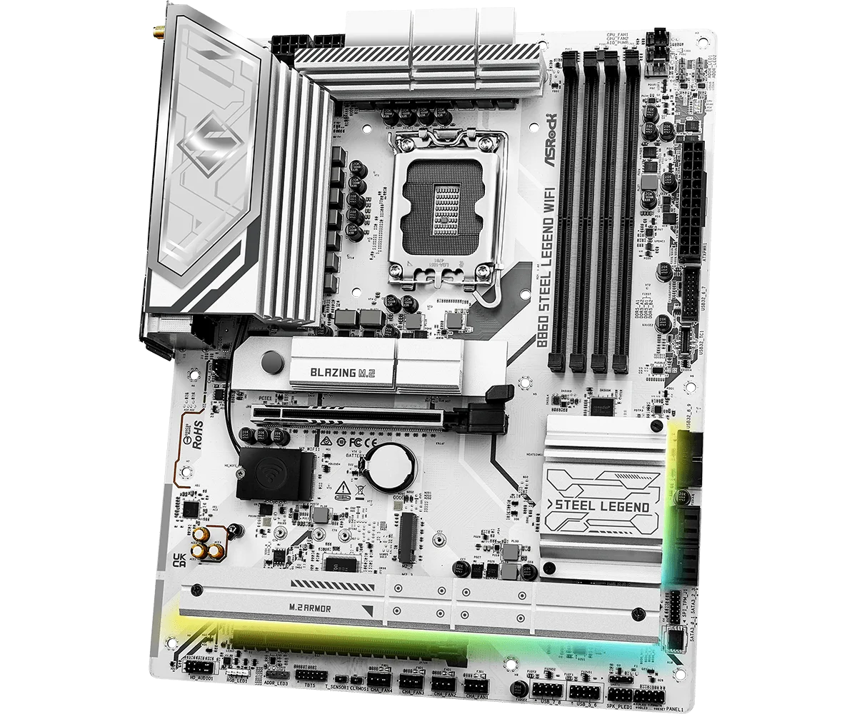 Scheda Madre ASROCK B860 STEEL LEGEND WIFI LGA1851 Supporta Core Ultra 5 225F 5 225 7 265KF 7 265F DDR5 256GB 2.5GbE ATX PCI-E 5.0