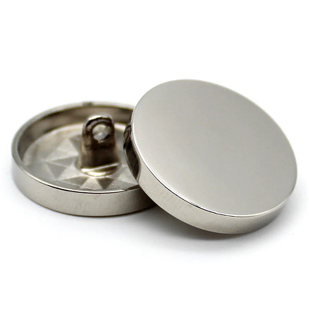 Bottoni in Metallo Piatti e Lisci 10/15/20/25mm, 3 Colori, Resistenti alla Ruggine per Cappotti, Blazer, Camicie e Completi