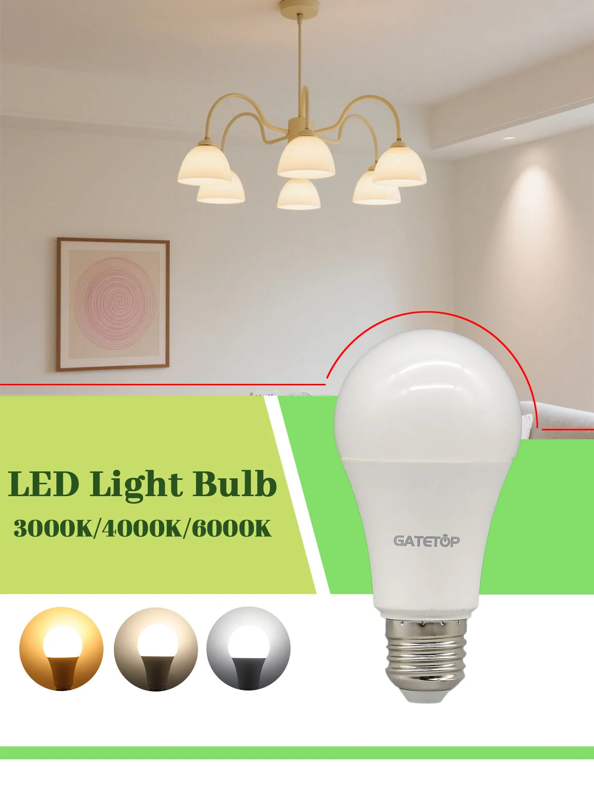 Confezione da 1-10 Lampadine LED 15W 120V 220V 3000K 4000K 6000K Luce Diurna CRI80 Senza Sfarfallio per Illuminazione Domestica Camera da Letto