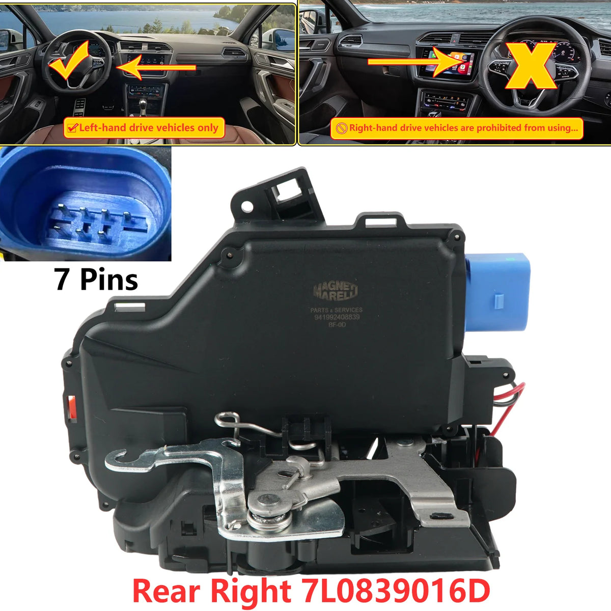 1PCS 3D1837015A 3D1837016AC High Quality Door Lock Actuator for VW Caddy Golf Jetta Touran Touareg Skoda Octavia Fabia Toledo