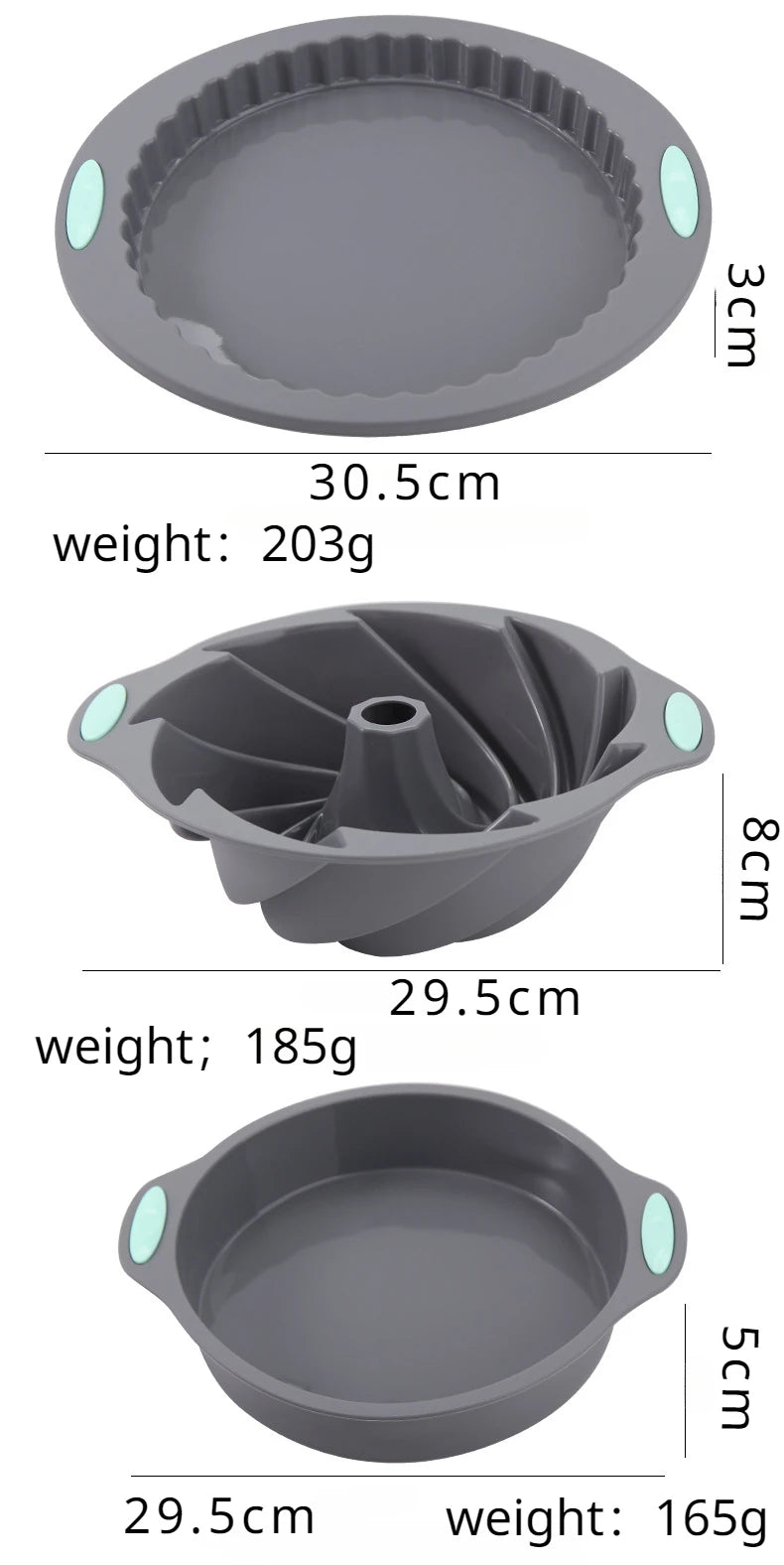 Stampo per muffin in silicone per pane, resistente al calore, teglia da forno, antiaderente, set di teglie per torte, stampo per torta 3D, strumento per pasticceria