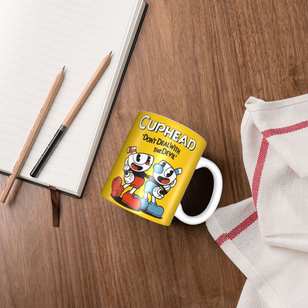 Tazze da caffè personalizzate CupHead e MugMan personaggi dei videogiochi elettronici fai da te tazza da tè al latte in ceramica