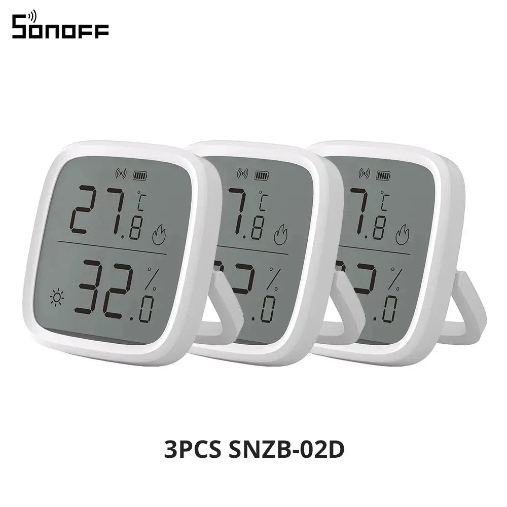 SONOFF SNZB 02D Zigbee Sensore di Umidità di Temperatura SNZB-02D con Schermo LCD per EWeLink SONOFF ZigBee Bridge Alexa Alice