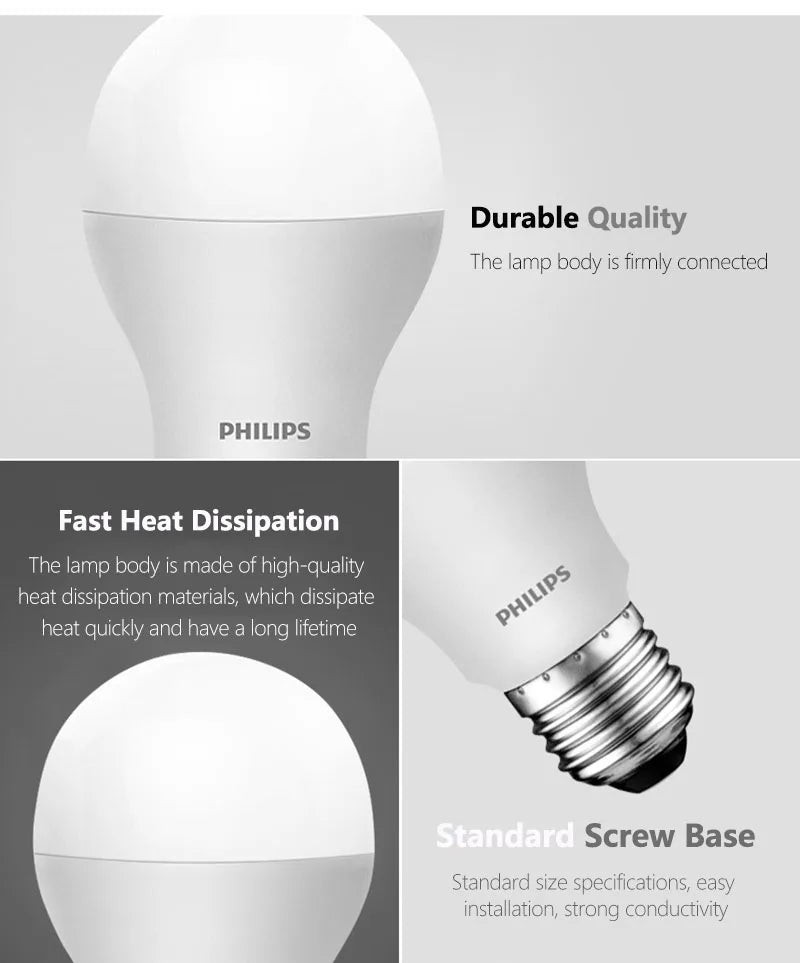 Philips Essential Lampadine LED 9W 11W E27 4000K Luce bianca naturale EyeComfort 220V-240V Lampade per interni a LED originali