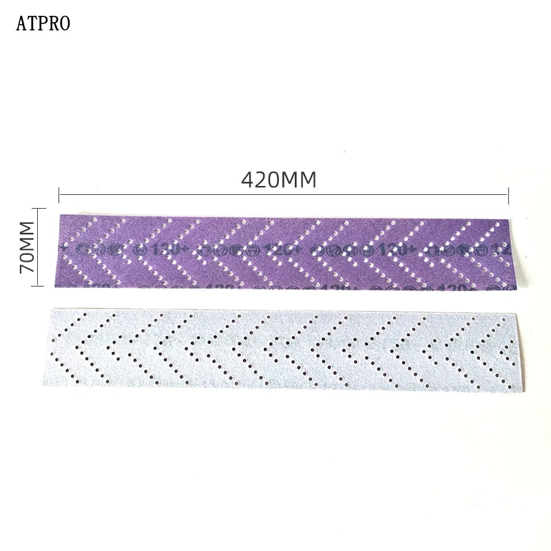 Carta vetrata ceramica viola lunga 70x420 mm per lucidatura e molatura auto floccaggio abrasivo 80-400 grana opzioni forniture per la cura dell'auto